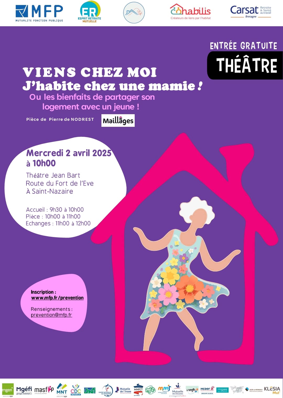 affiche de la pièce viens chez moi j'habite chez mamie